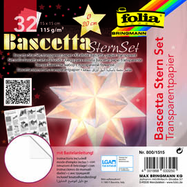 Bascetta-Set 30cmD Transparentpapier 20x20cm